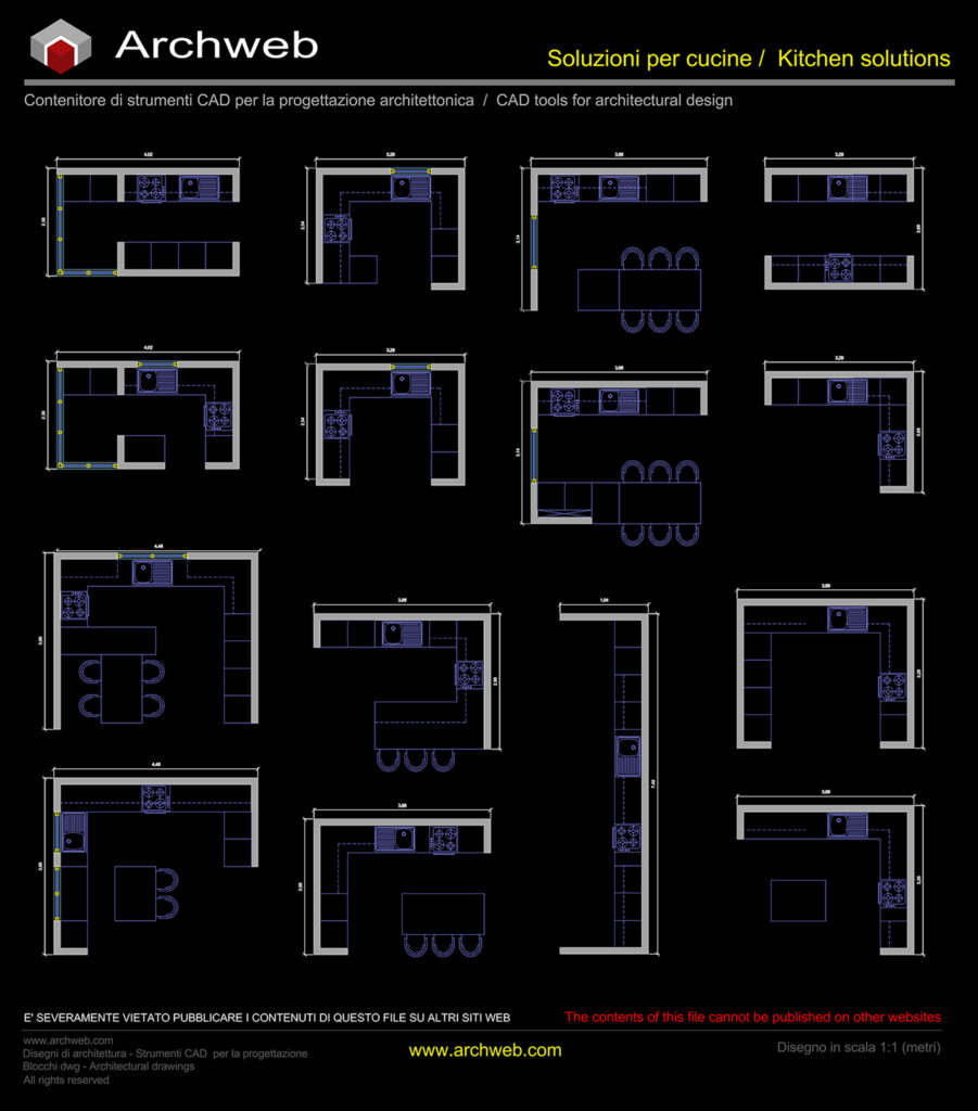 Soluzioni cucine 01 dwg Archweb
