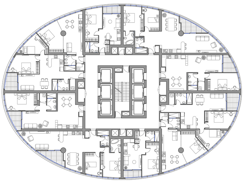 Torre residenziale 28 dwg Archweb