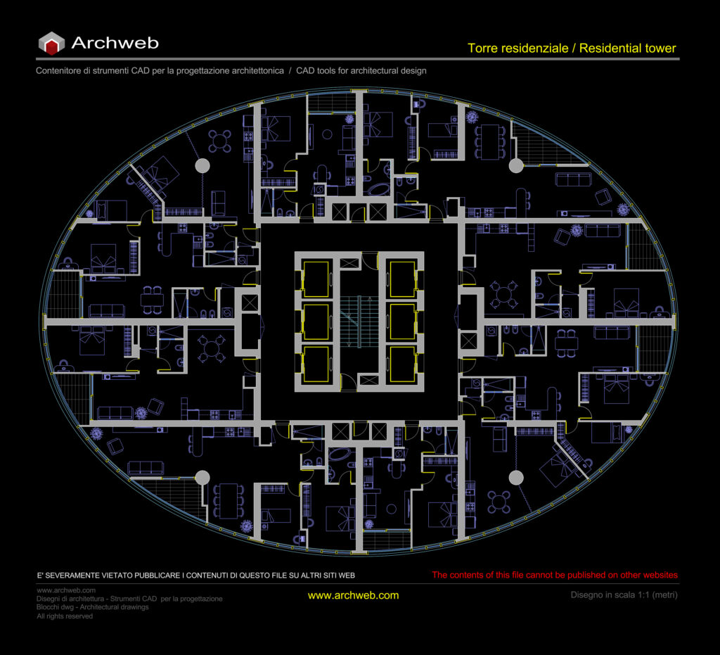 Torre residenziale 28 dwg Archweb