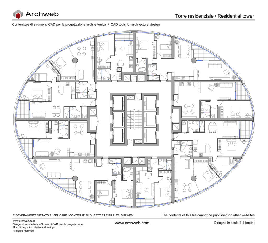 Torre residenziale 28 dwg Archweb