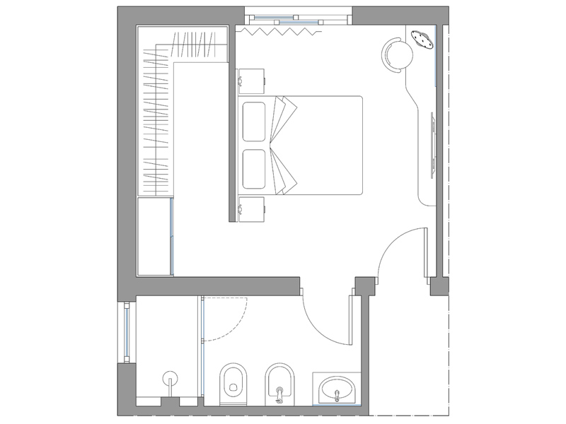Camera da letto-bagno 27 dwg Archweb.